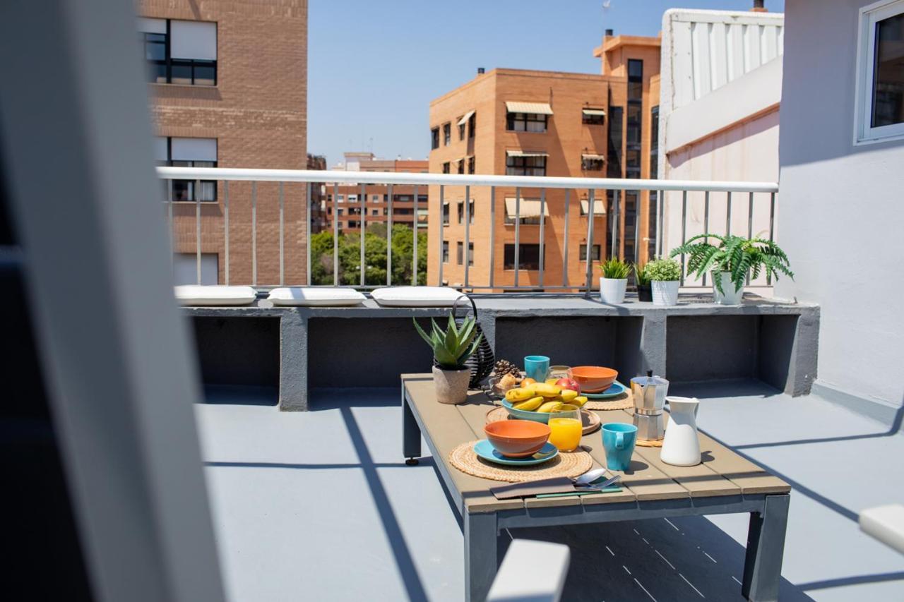 Florit Flats - Cabanyal 3 Bedroom Wifi Ac Terrace Beach Penthouse Valencia Buitenkant foto