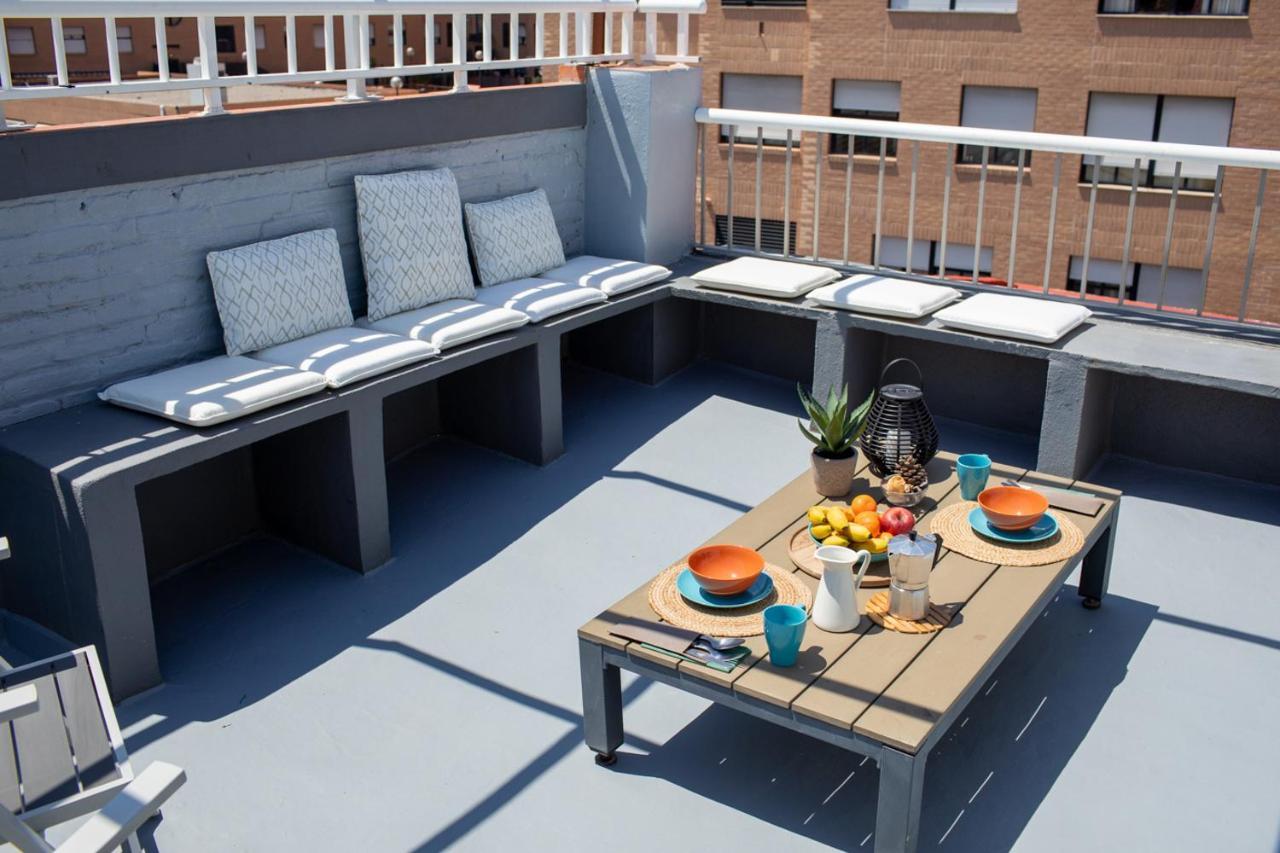 Florit Flats - Cabanyal 3 Bedroom Wifi Ac Terrace Beach Penthouse Valencia Buitenkant foto