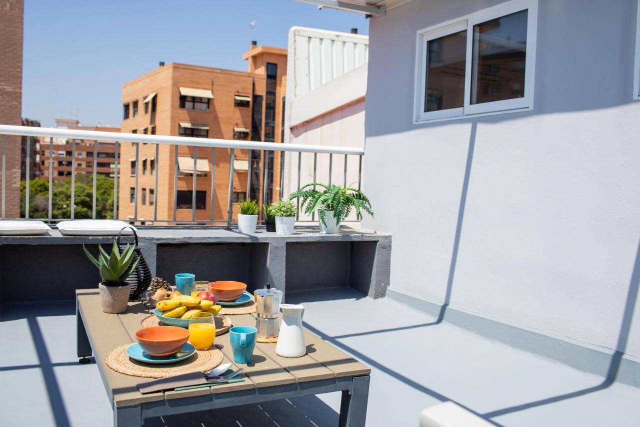 Florit Flats - Cabanyal 3 Bedroom Wifi Ac Terrace Beach Penthouse Valencia Buitenkant foto